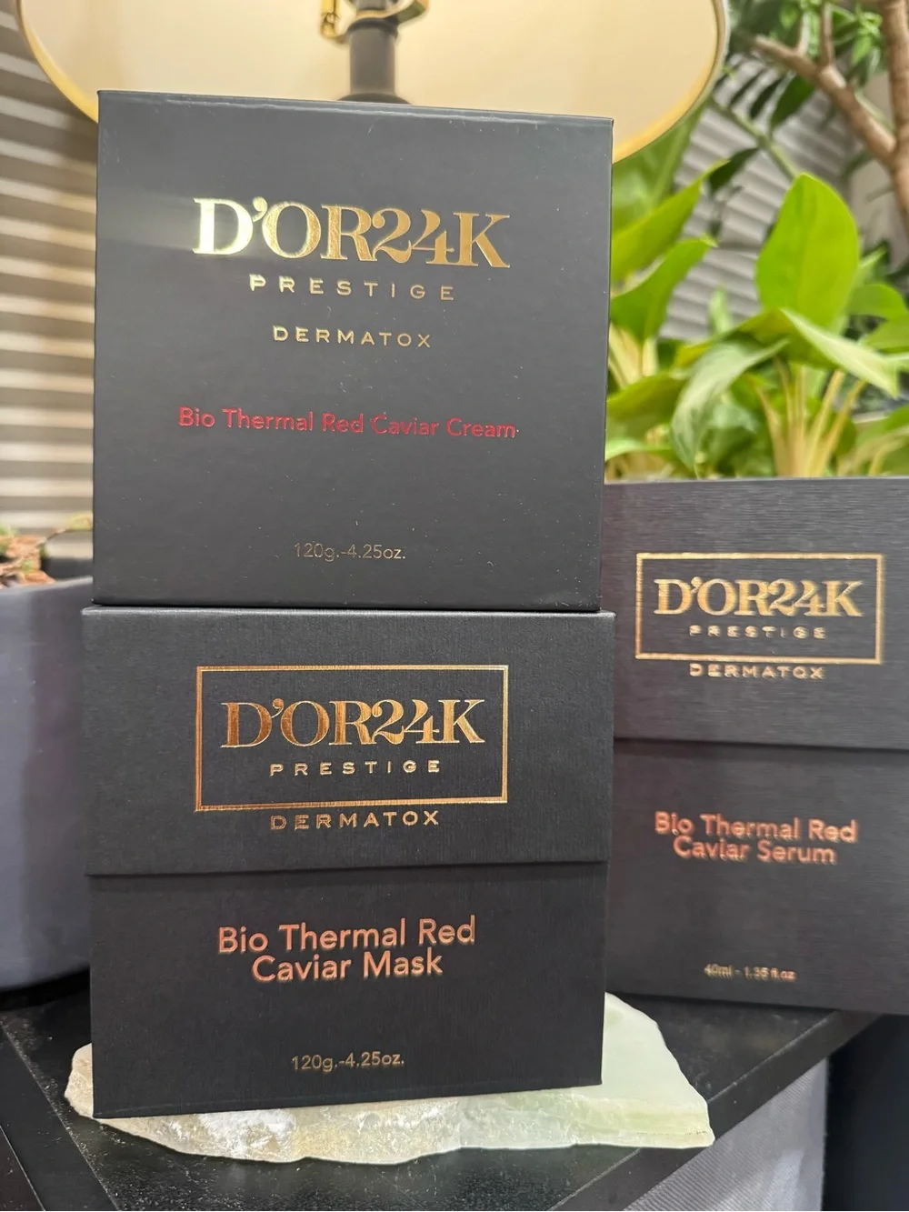 D'OR24K Prestige Bio Thermal Red Caviar, Cream Serum & mask lot Red